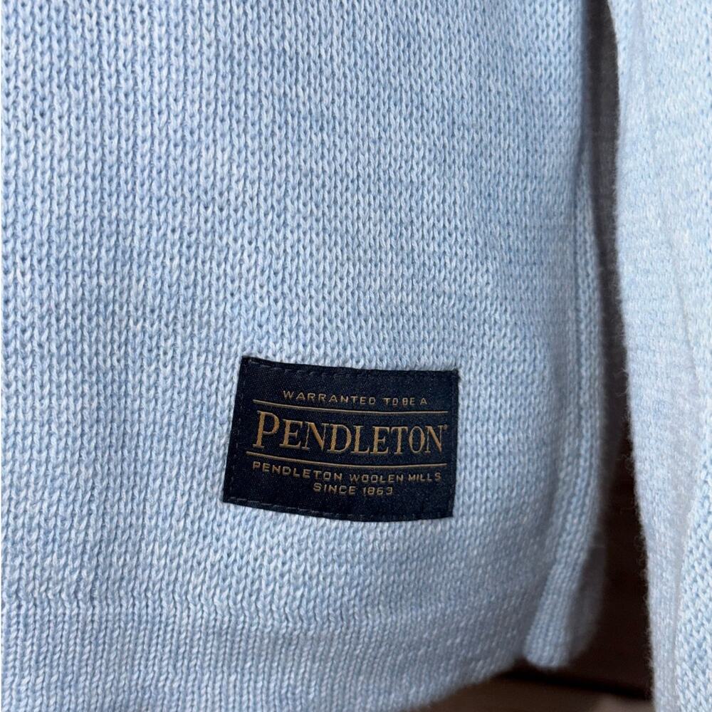Pendleton Woolen Mills Light Blue Aztec Sweater Top Pullover Cotton Size Medium - Picture 11 of 11